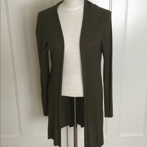 Eileen Fisher army green cardigan